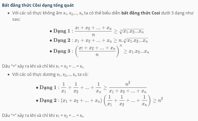 Bất đẳng thức Cosi